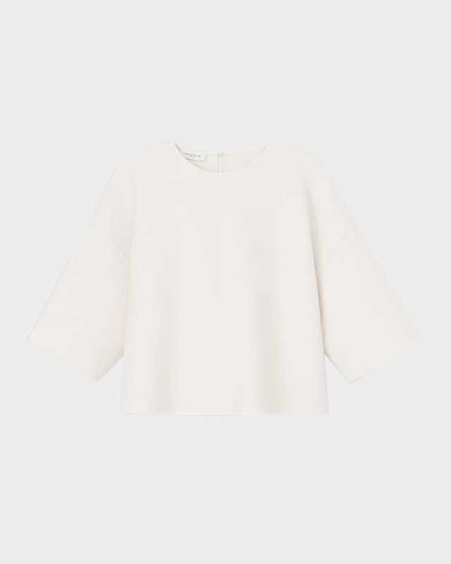 Boxy Cropped Wool-Cashmere Blous